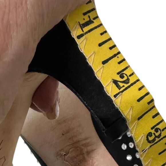 (11-245) Women's Sandal Tree Black & Rhinestone Dress Shoe Sz 7 - Picture 6 of 12